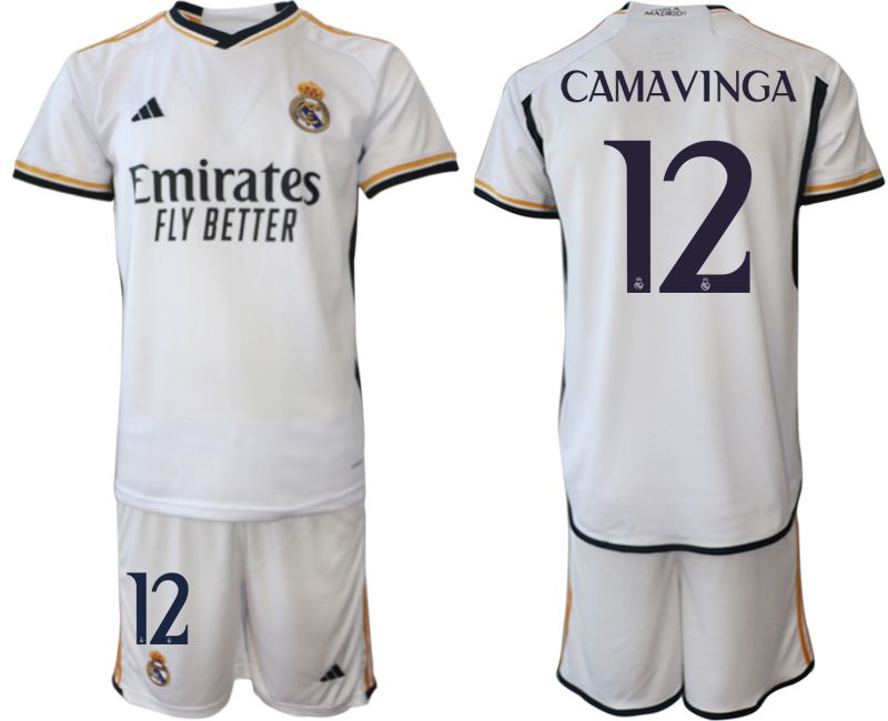 Men 2023-2024 Club Real Madrid home white #12 Soccer Jersey